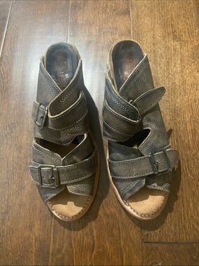 Freebird by Steven Caprice Mules Sandals Brown Leather Size 8